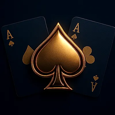 Gold ace of spades and poker cards icon for online poker on IPL ID