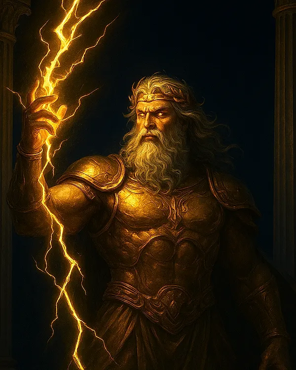 Gates of Olympus Greek god Zeus golden thunderbolt slot tile on IPL ID