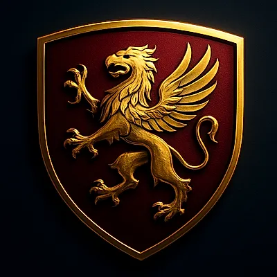 Crimson red and gold royal crest for Bengaluru live cricket betting