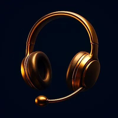 3D gold support headset icon for 24/7 mid-match WhatsApp help on 9202293022