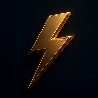 3D gold lightning bolt icon for fast UPI and IMPS withdrawals during a match